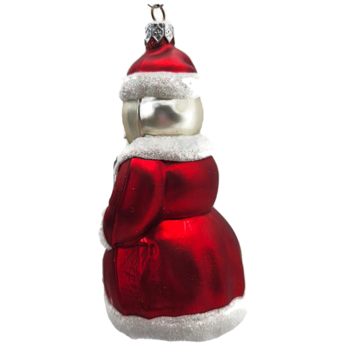 Patricia Breen Santa Snowman Red Matte Coat Green Glass Christmas Ornament 97606