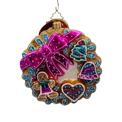 Christopher Radko Sweet Treats Wreath Gingerbread Man Christmas Ornament 10210230