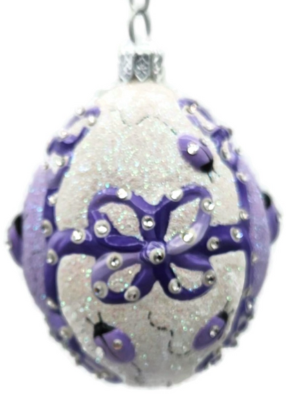 Patricia Breen Beribboned Egg Ladybugs Violet Easter Egg Purple Ornament 29021