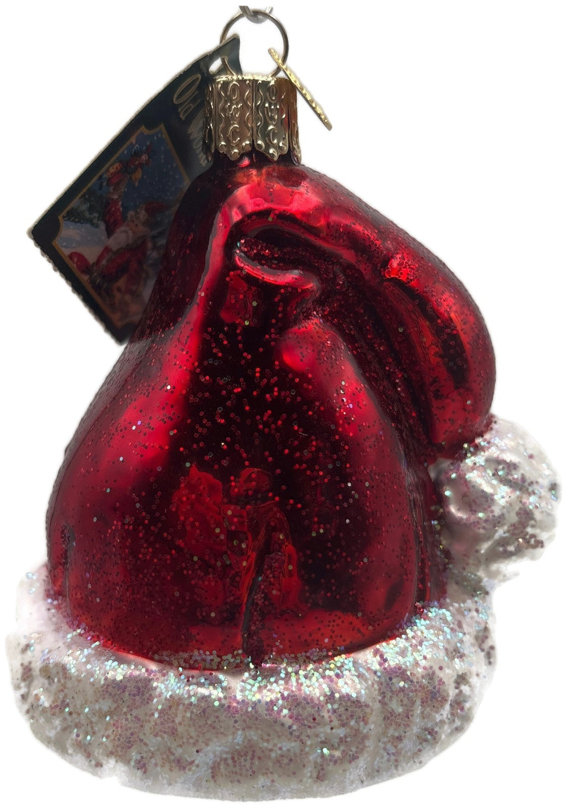 Old World Christmas Santa's Hat Red Glittered Merck Family Holiday Tree Ornament4