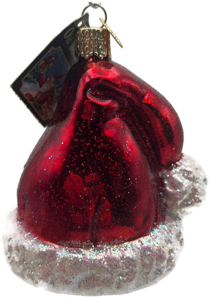 Old World Christmas Santa's Hat Red Glittered Merck Family Holiday Tree Ornament4