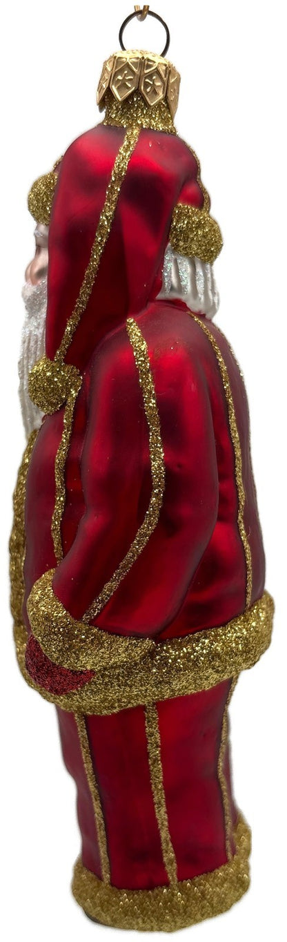 Patricia Breen Ring in the New Red Santa Gold Striped Christmas Ornament 97342