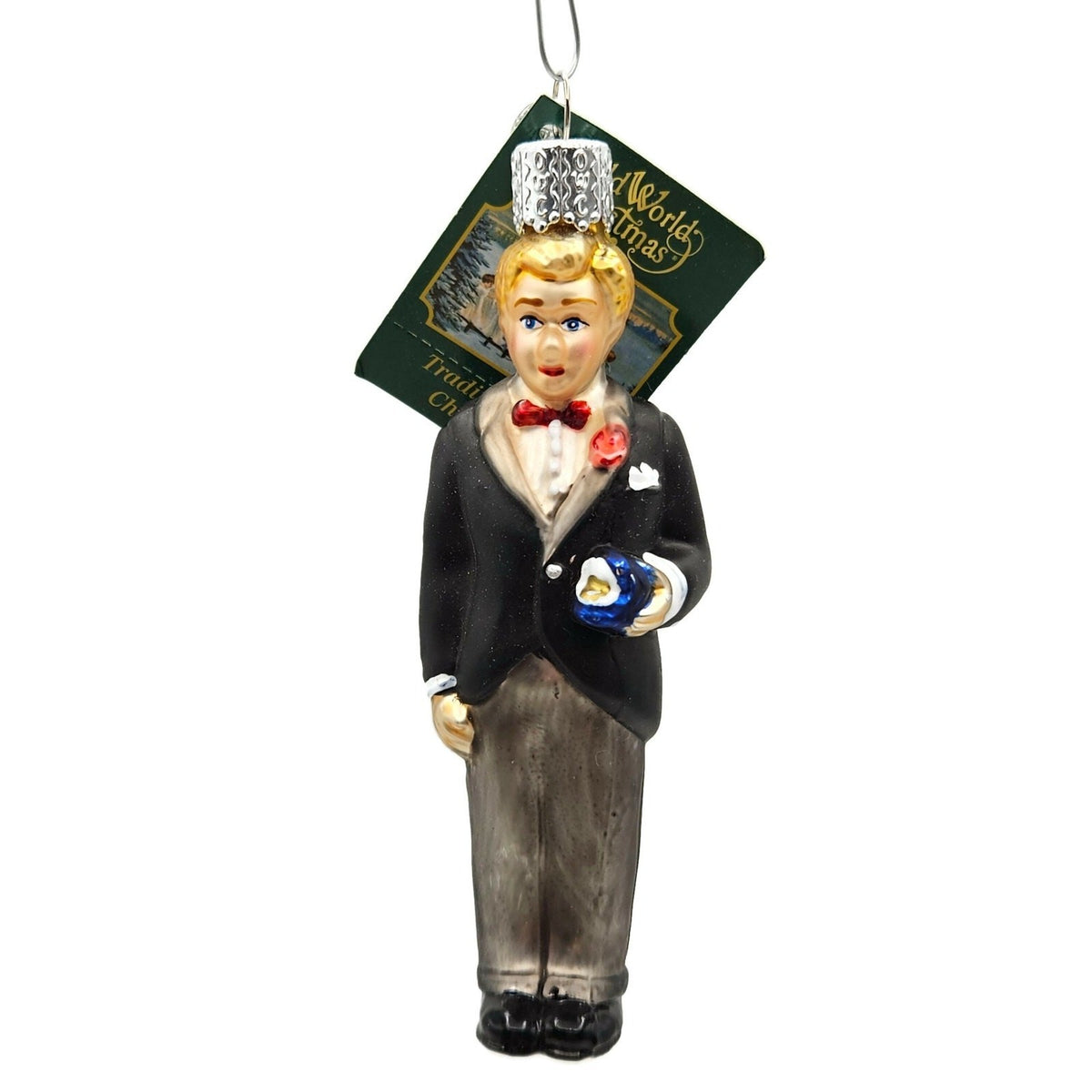 Old World Christmas Groom Blonde Black Suit Wedding Keepsake OWC Tree Ornament0