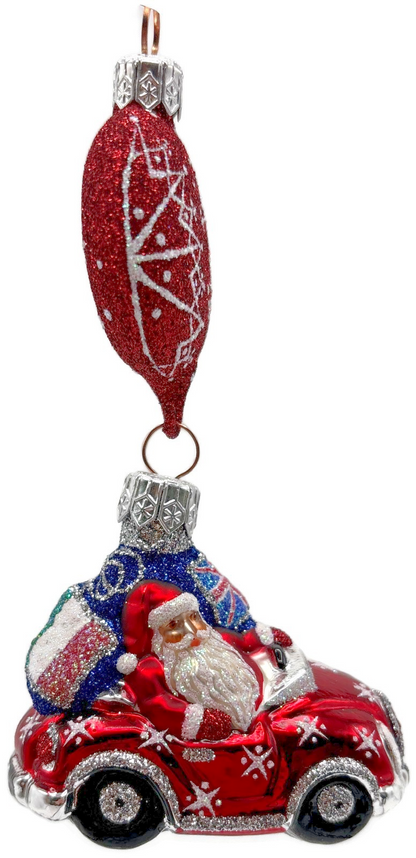 Patricia Breen Knightsbridge Santa Red Snowflakes Flags Christmas Ornament1
