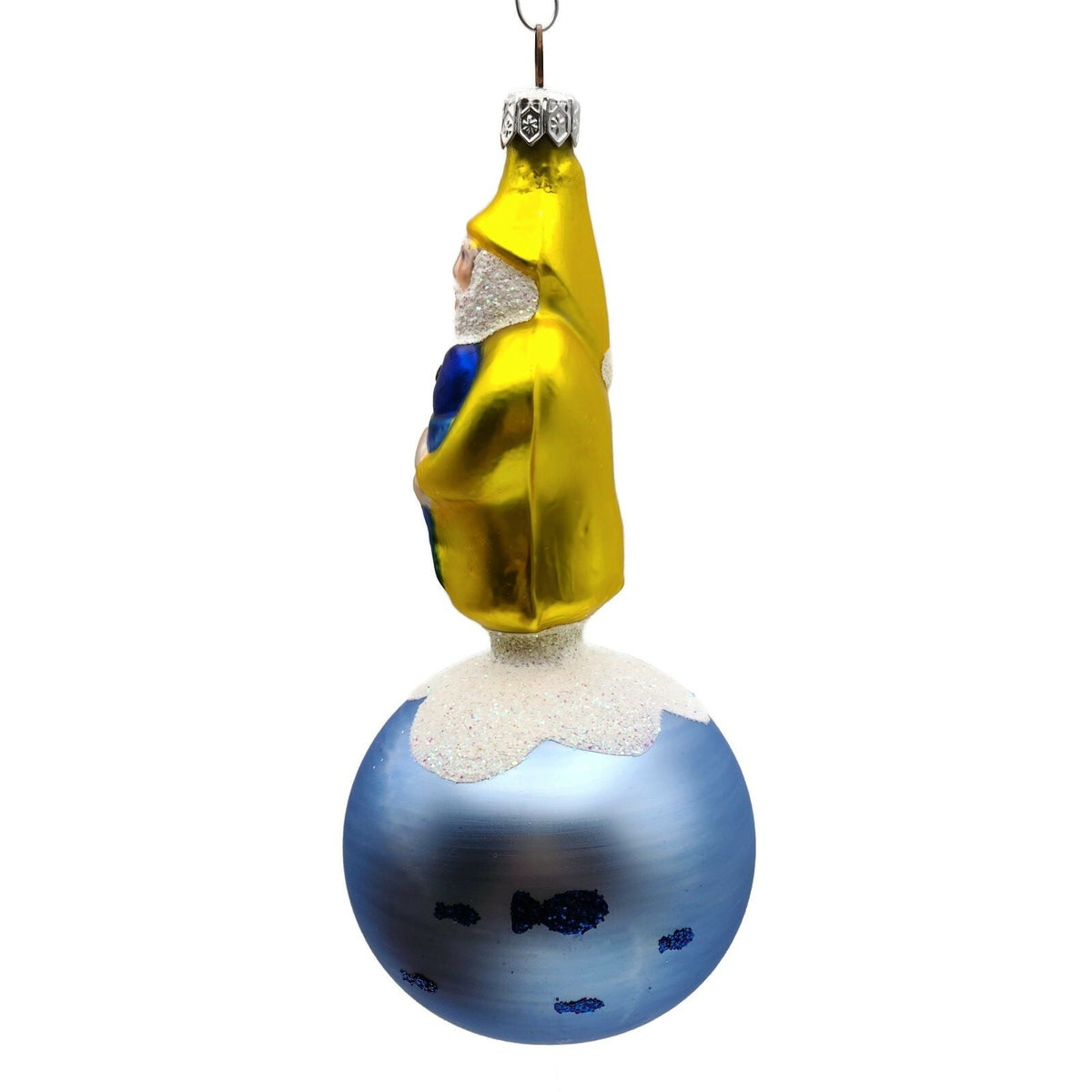 Patricia Breen Marinista Santa Matte Ball Glittered Fish Nautical Ornament 95295