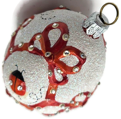 Patricia Breen Beribboned Egg Ladybugs Red White Easter Christmas Ornament 29027