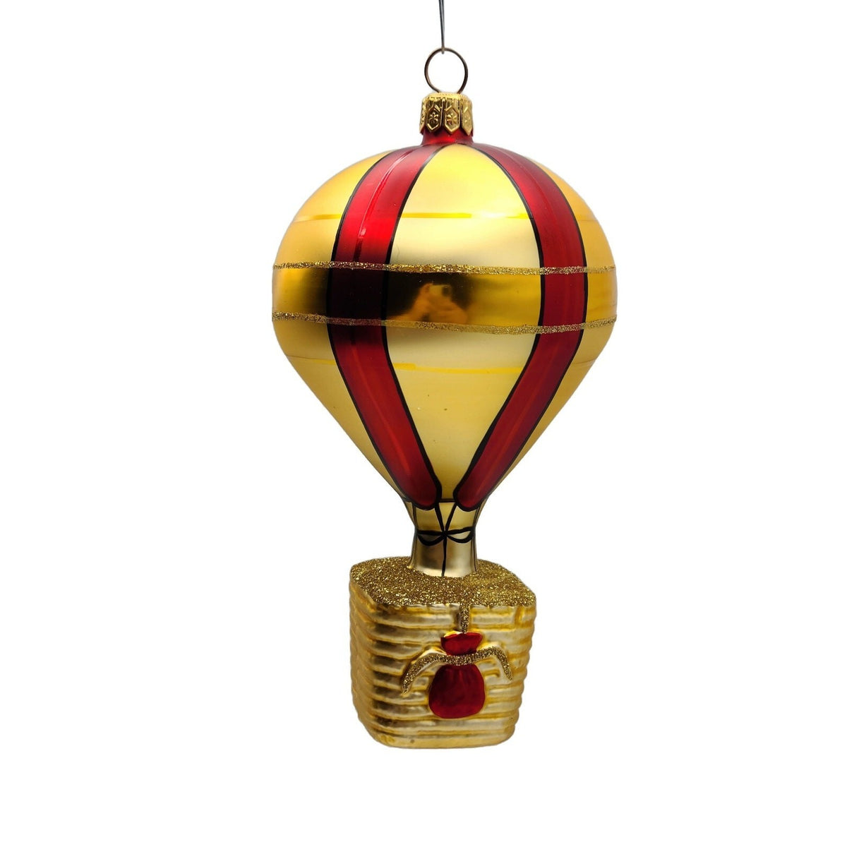 Patricia Breen Versailles Balloon Plaid Gold Signed Christmas Tree Ornament 95110