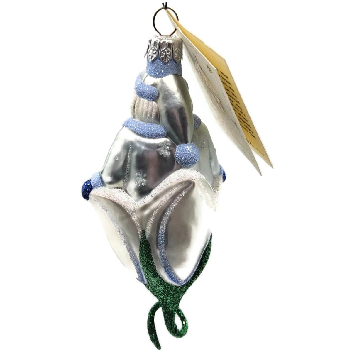 Patricia Breen Bluebell Santa Glittered Snowflake Spring Christmas Ornament 99958