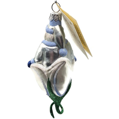 Patricia Breen Bluebell Santa Glittered Snowflake Spring Christmas Ornament 99958