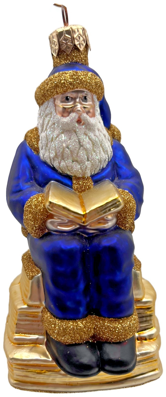 Patricia Breen Santa Reads Blue Stories Old And New Christmas Tree Ornament 99310