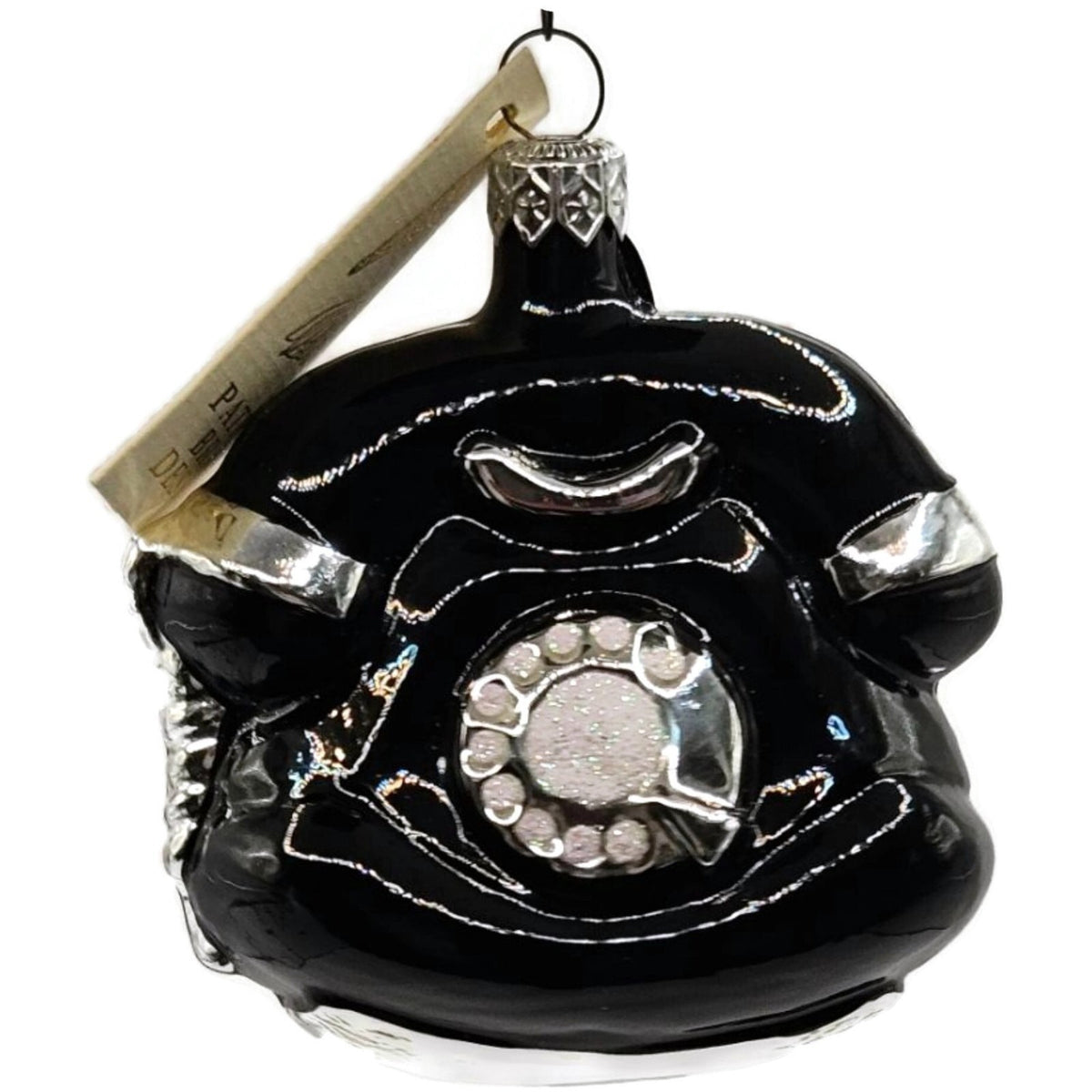 Patricia Breen Fine Phone Black Hand Blown Glass Christmas Tree Ornament 943911
