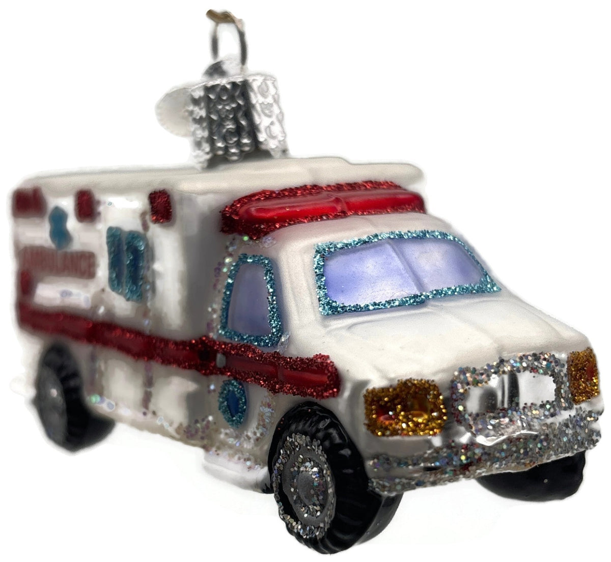 Old World Christmas Ambulance EMT Paramedic Glass Christmas Ornament OWC 460224