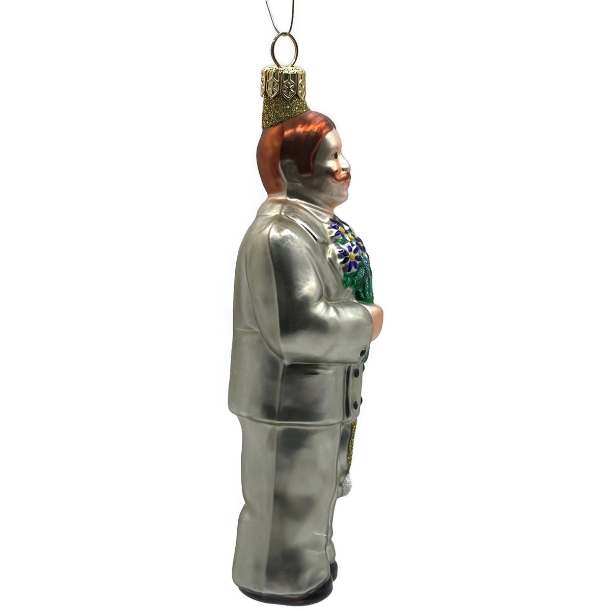 Patricia Breen Smitten Groom Blue Flowers Wedding Christmas Tree Ornament 98393