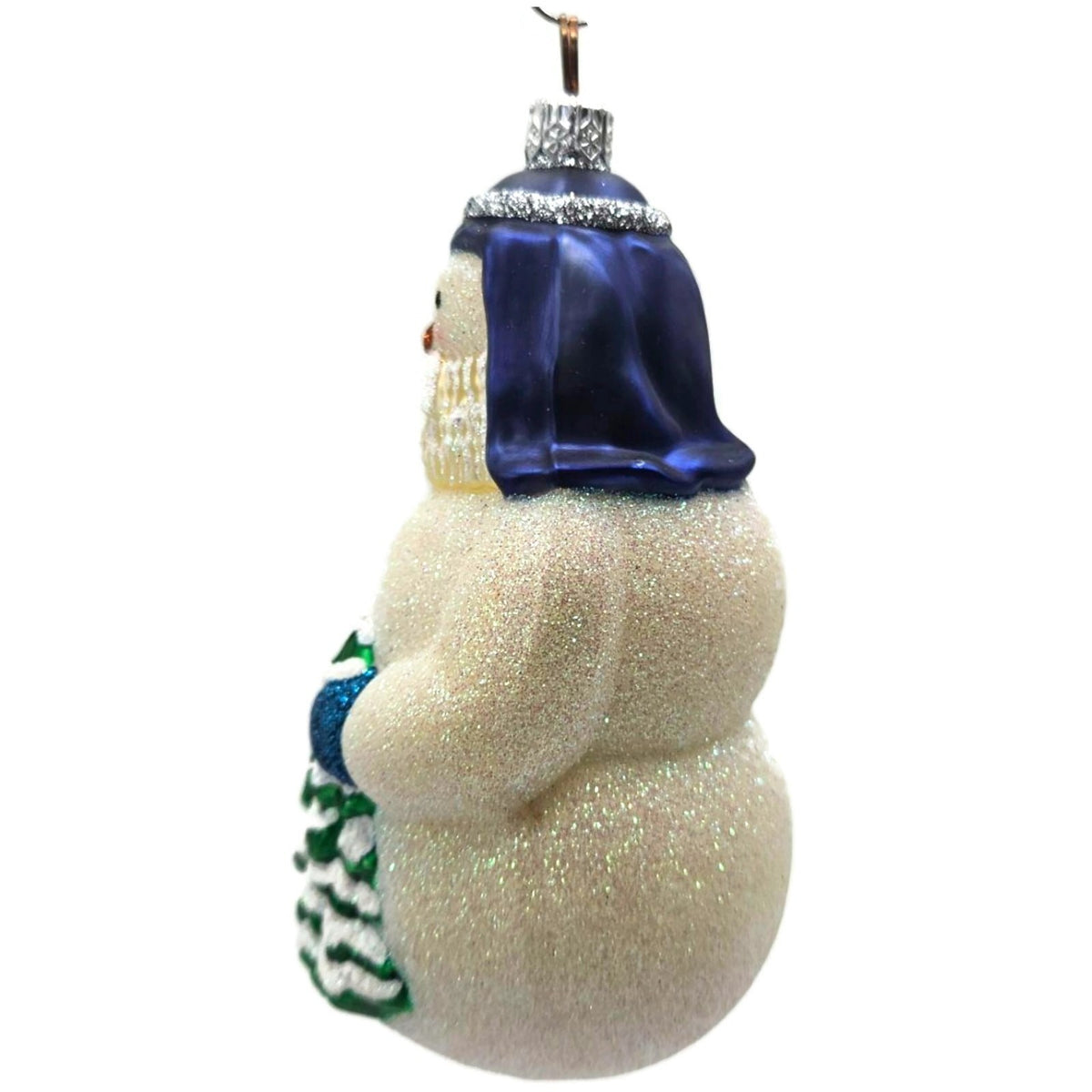 Patricia Breen Snow Joseph Blue Glittered Green White Christmas Ornament 20193