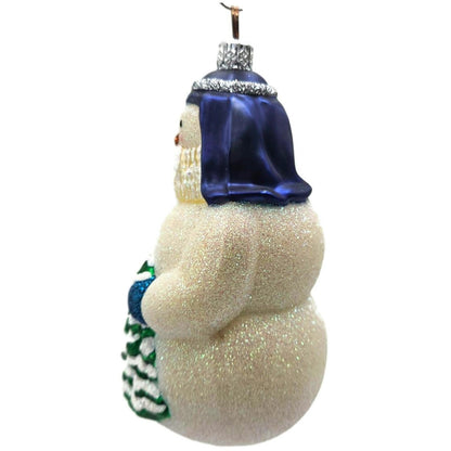 Patricia Breen Snow Joseph Blue Glittered Green White Christmas Ornament 20193