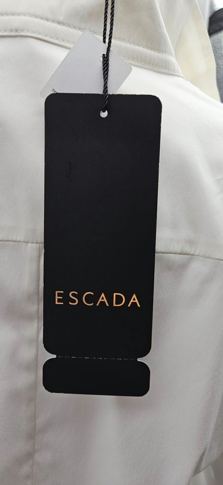 Escada Natassa Off White Swarovski Button Up Blouse French Cuff Size 36 NWT11
