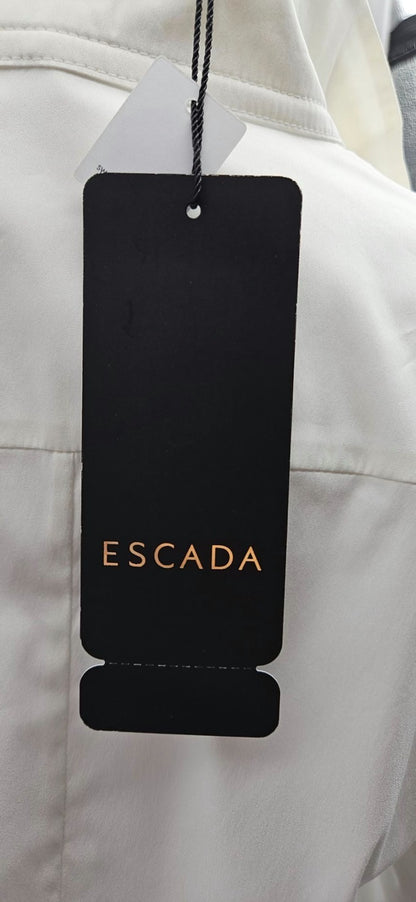 Escada Natassa Off White Swarovski Button Up Blouse French Cuff Size 36 NWT11