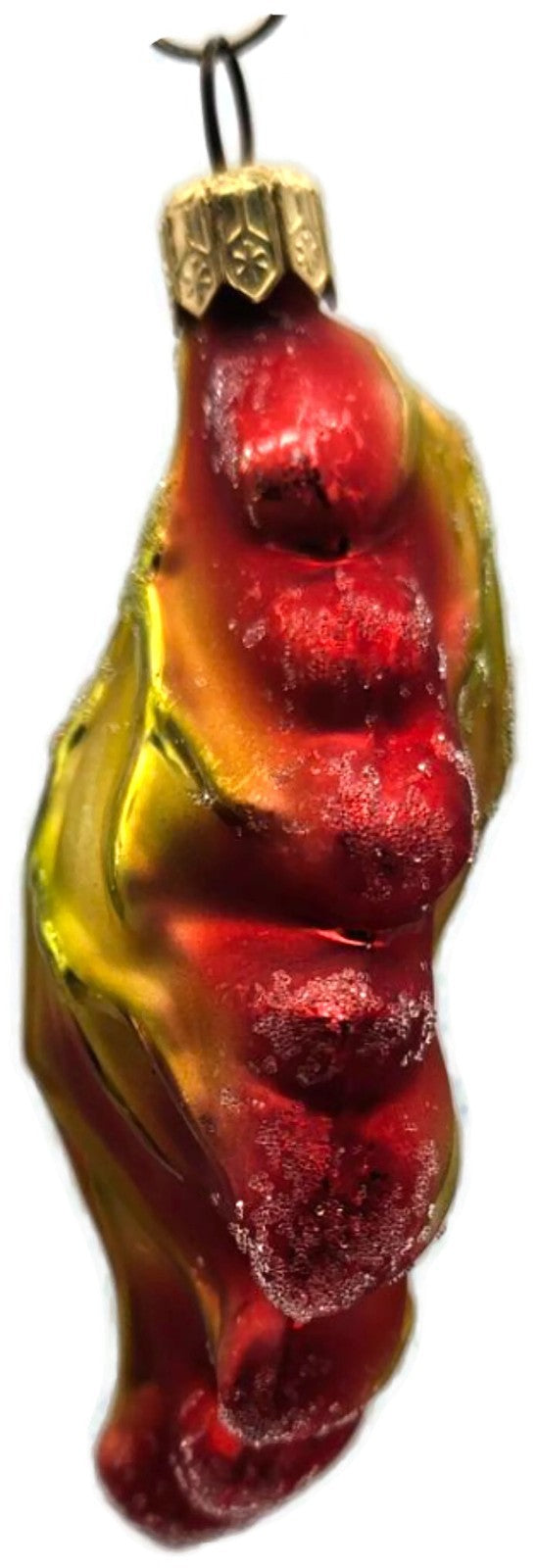Christopher Radko Mini Oak Frost Red Leaf Glass Christmas Tree Ornament 98-164-01