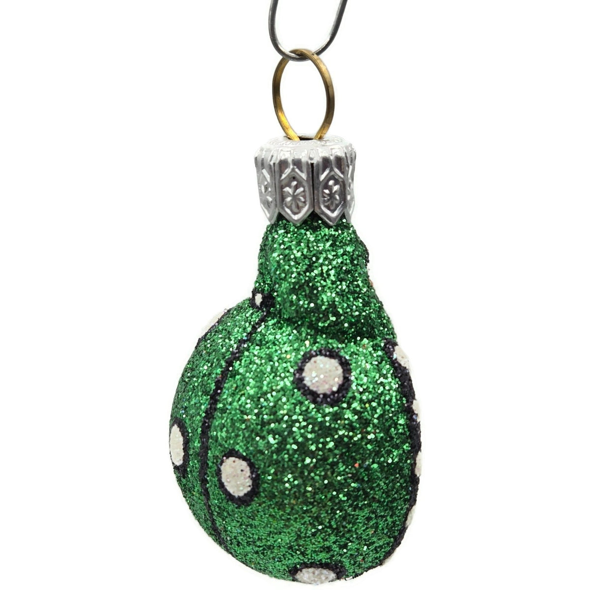 Patricia Breen Ladybug Noel Green Glittered Polka Dots Christmas Ornament 252710
