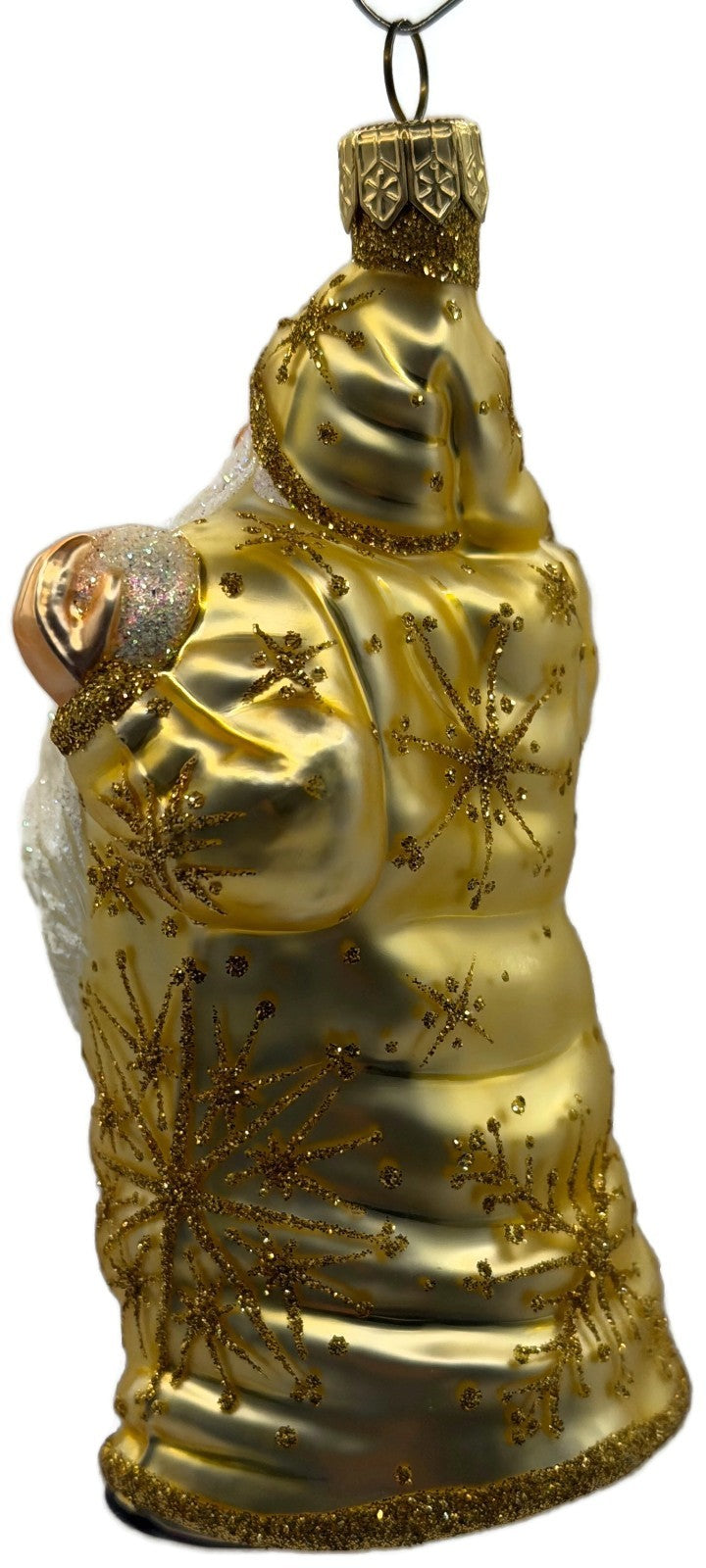 Patricia Breen Snowball Santa Gold Snowflakes Glass Christmas Tree Ornament 22561
