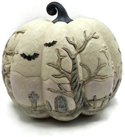 Jim Shore Heartwood Creek A Little Batty Pumpkin Enesco Halloween Decor Figurine3