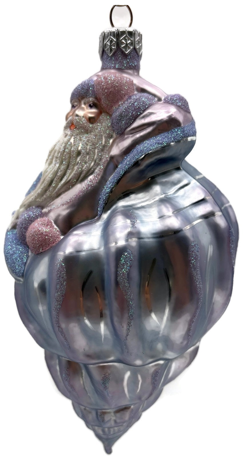 Patricia Breen Coastal Santa Periwinkle Matte Nautical Christmas Ornament 97102