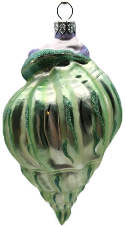 Patricia Breen Coastal Santa Green Lavender Purple Mitten Nautical Ornament 97108