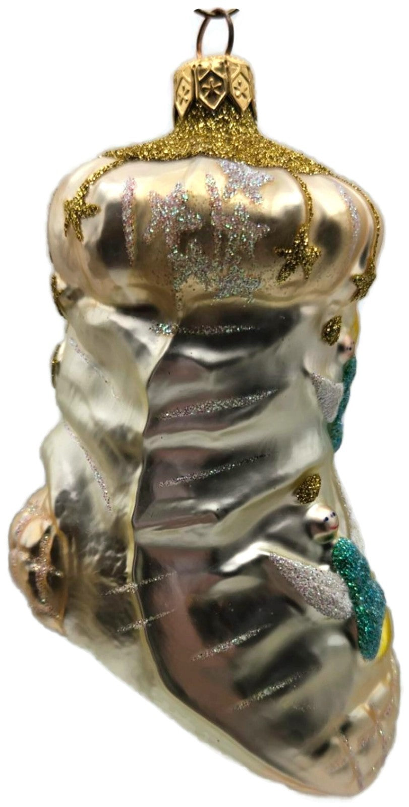 Patricia Breen Angel Stocking Pink Moon Stars Glass Christmas Tree Ornament 96025