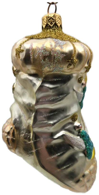 Patricia Breen Angel Stocking Pink Moon Stars Glass Christmas Tree Ornament 96025