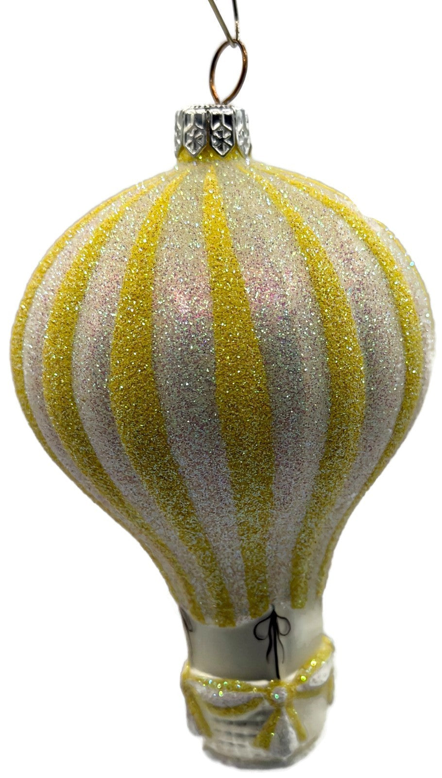 Patricia Breen Petite Balon Lemon Hot Air Balloon Yellow Striped Ornament 21219