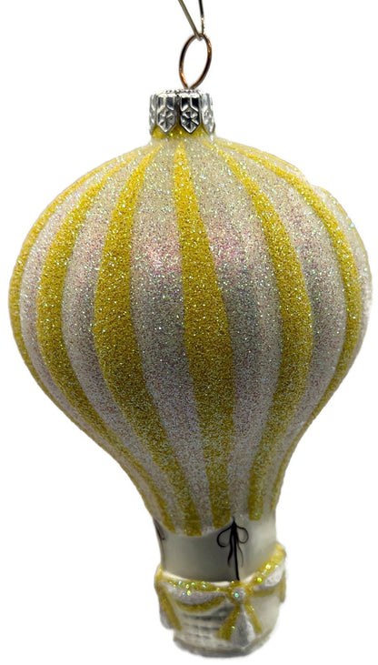 Patricia Breen Petite Balon Lemon Hot Air Balloon Yellow Striped Ornament 21219