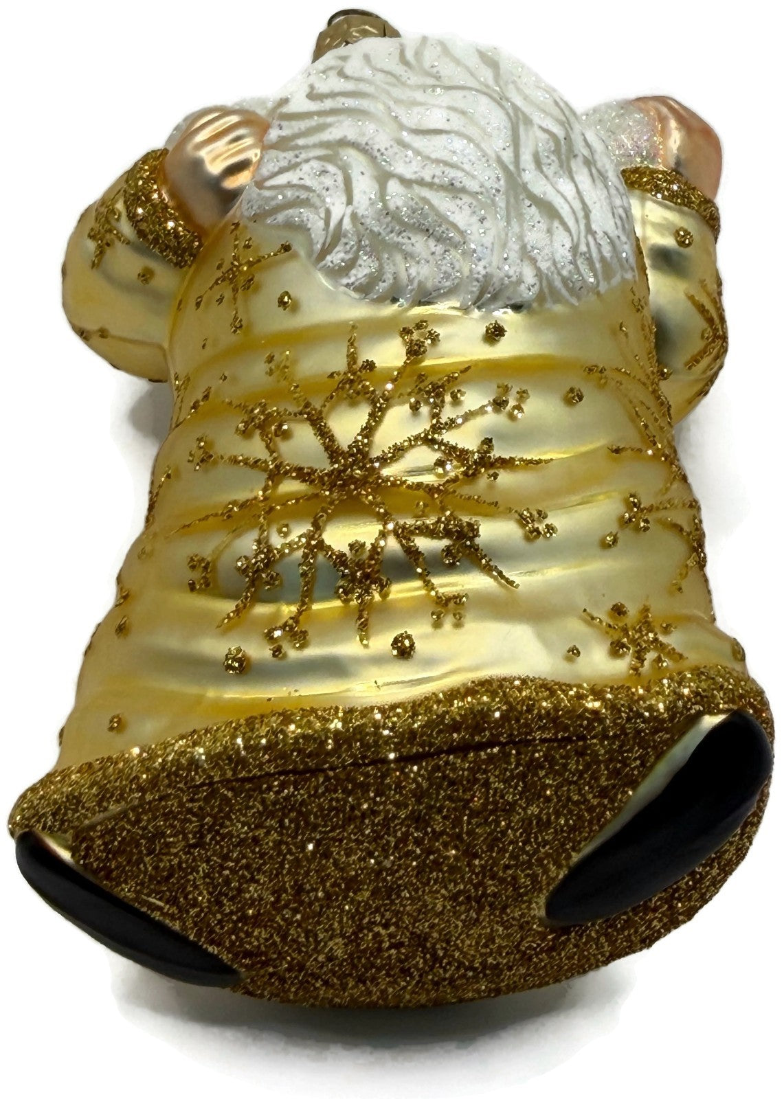 Patricia Breen Snowball Santa Gold Snowflakes Glass Christmas Tree Ornament 225611