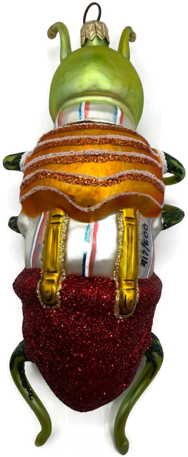 Slavic Treasures Whopper Hopper Green Bug Glass Ornament 99-154-A-FB11