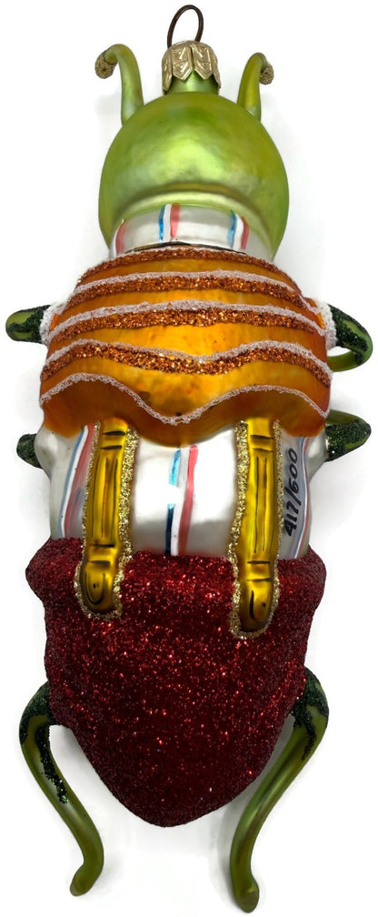 Slavic Treasures Whopper Hopper Green Bug Glass Ornament 99-154-A-FB11