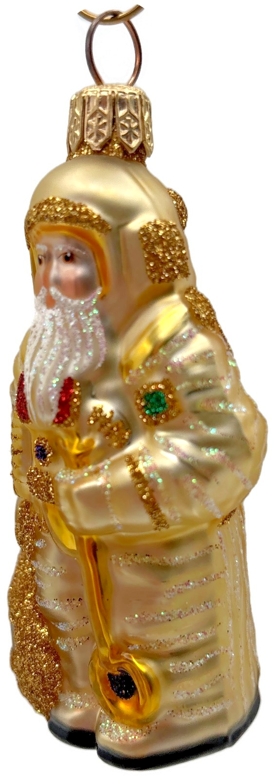 Patricia Breen Miniature Millennium Santa Gold Christmas Tree Ornament 99485