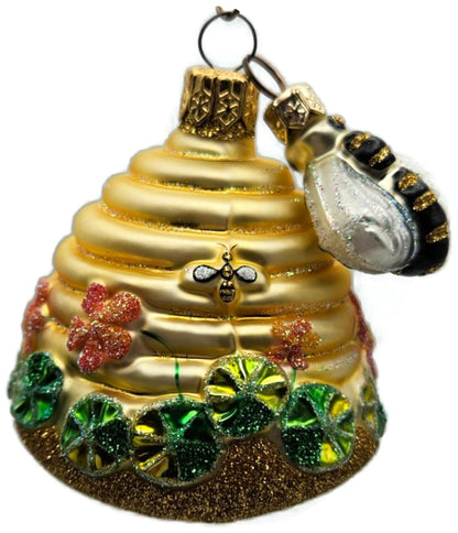 Patricia Breen Nasturtium Beeskep Floral Bees Gold 2 Part Spring Ornament 21165
