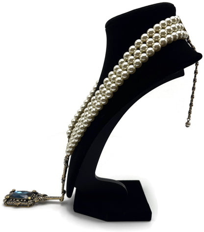 Heidi Daus Green With Envy Montana Blue Crystal 4 Strand Pearl-Look Necklace5