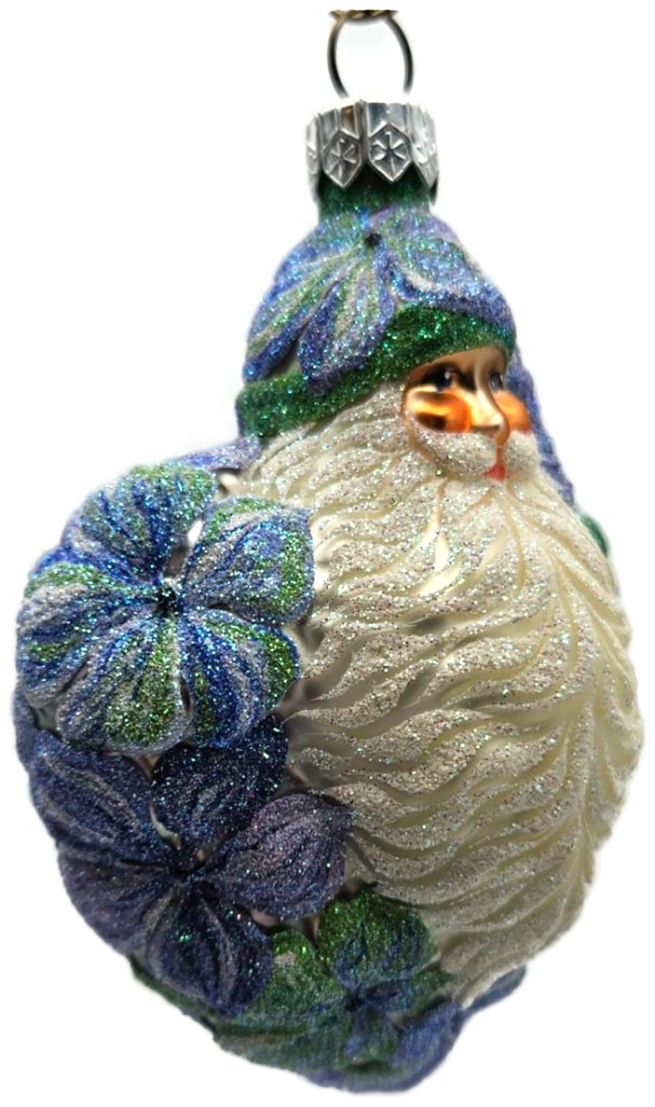 Patricia Breen Heart for Henry Blue Purple Flower Santa Spring Ornament 24152