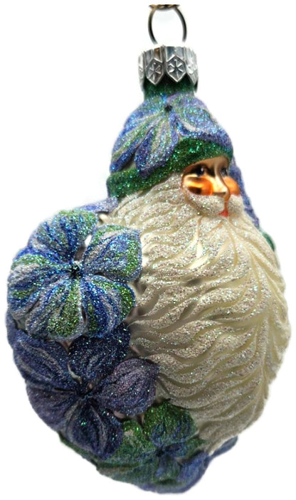 Patricia Breen Heart for Henry Blue Purple Flower Santa Spring Ornament 24152