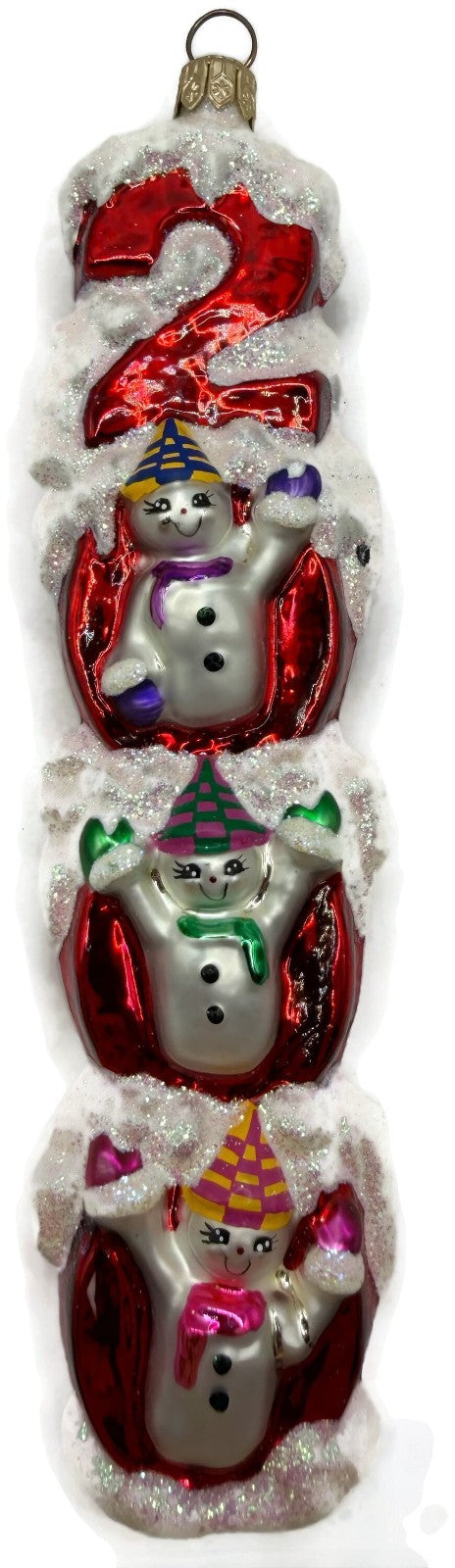 Christopher Radko Millennium Magic 2000 Snowman Christmas Tree Ornament 99 310 011