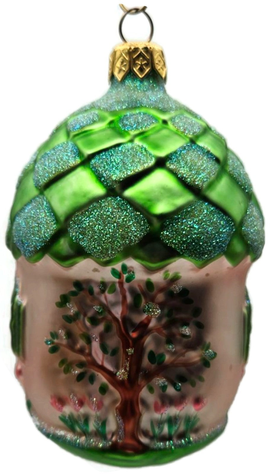 Patricia Breen Spring Acorn House Pink Birds Green Christmas Tree Ornament 97465