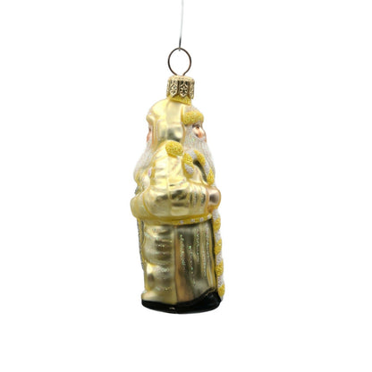 Patricia Breen Miniature Millennium Santa Claus Yellow Christmas Ornament 99484