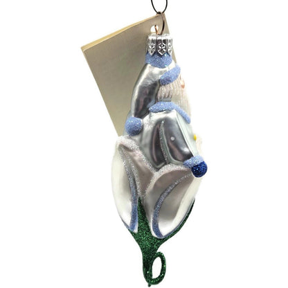 Patricia Breen Bluebell Santa Glittered Snowflake Spring Christmas Ornament 99955