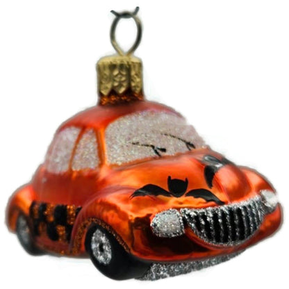 Patricia Breen Miniature Taxi Orange Car Pumpkin Glass Halloween Ornament 23731