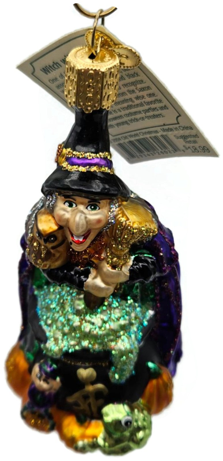 Old World Christmas 2004 Witch With Cauldron OWC Glass Halloween Decor Ornament0