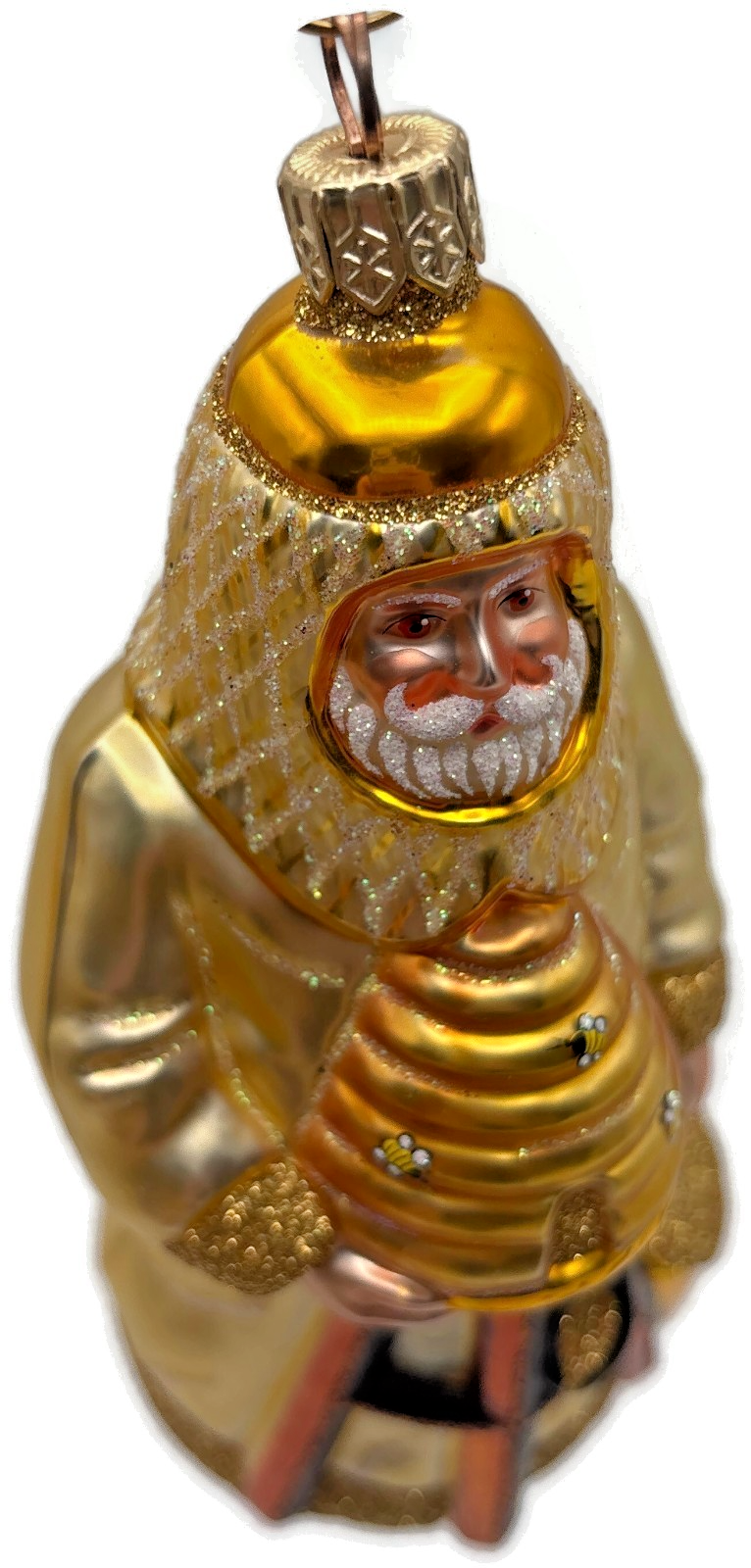 Patricia Breen 2000 Beeskeeping Santa SHC Gold Bee Spring Ornament 20058
