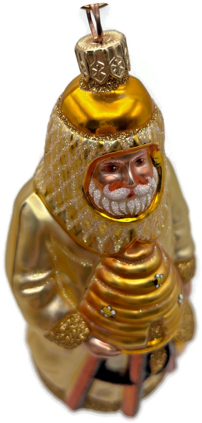 Patricia Breen 2000 Beeskeeping Santa SHC Gold Bee Spring Ornament 20058