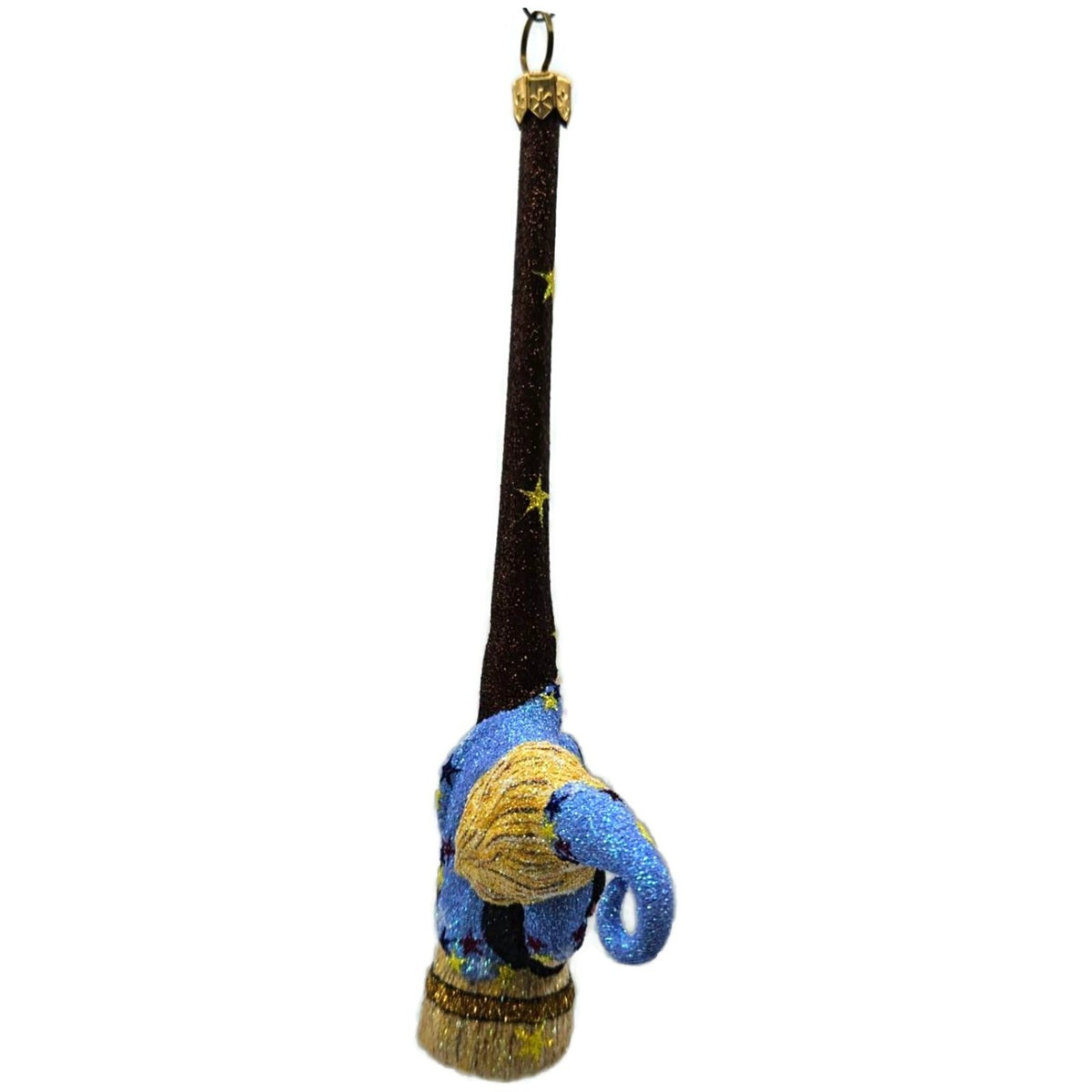 Patricia Breen Over Salem Blue Dress Witch Stars Glass Halloween Ornament 25615