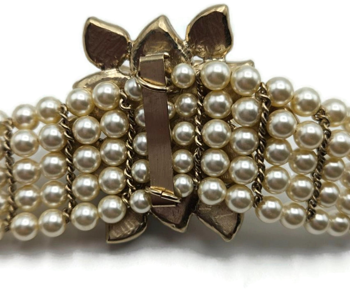Chanel Paris Bombay 12A Pearl Camellia Necklace Belt Gold Tone 2012 w/ Box9