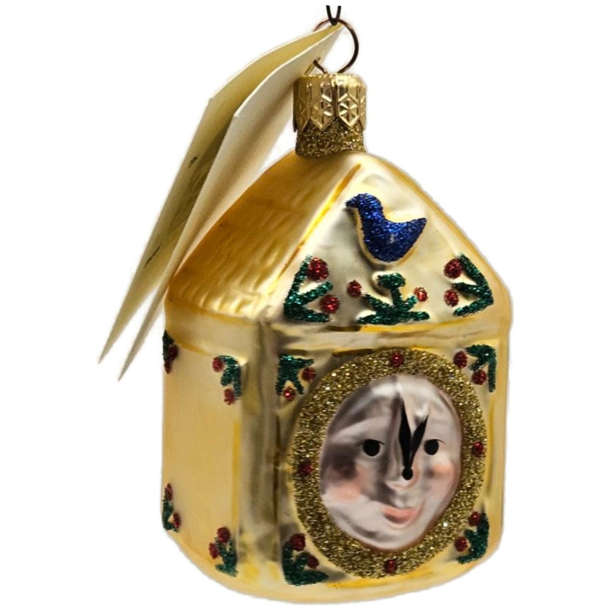 Patricia Breen Hickory Dickory Clock Gold Glittered Christmas Ornament 9611B6